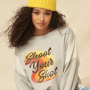 French Terry Knit Sweatshirt - Shoot your shot